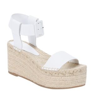 Vince white leather platform espadrilles size 39